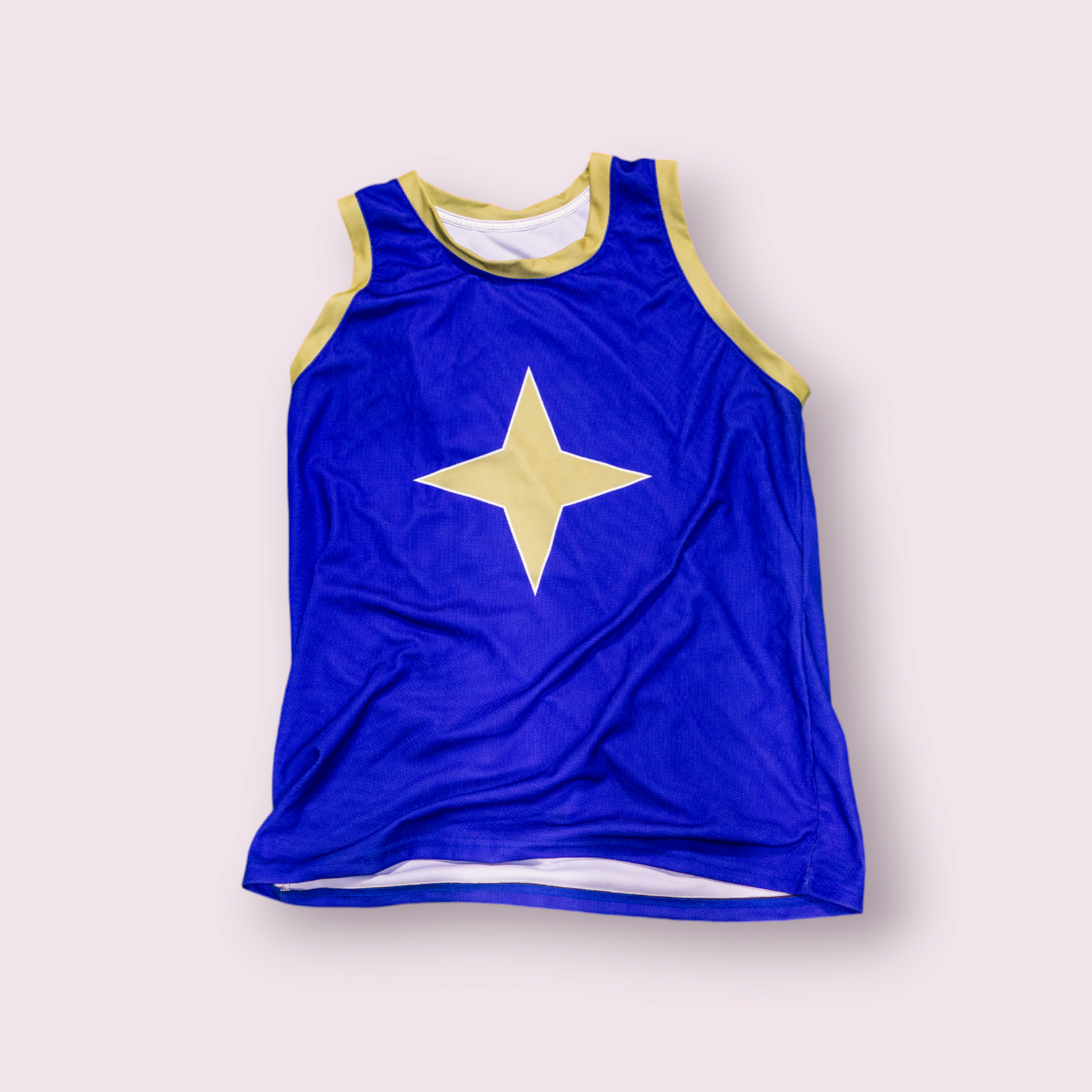 Runescape Saradomin-themed custom basketball jersey, front view
