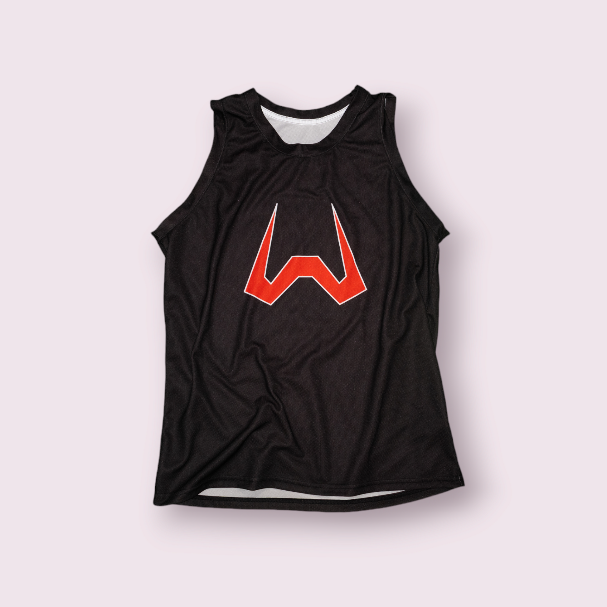 Runescape Zamorak-themed custom basketball jersey, front view