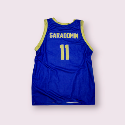 Runescape Saradomin-themed custom basketball jersey, back view