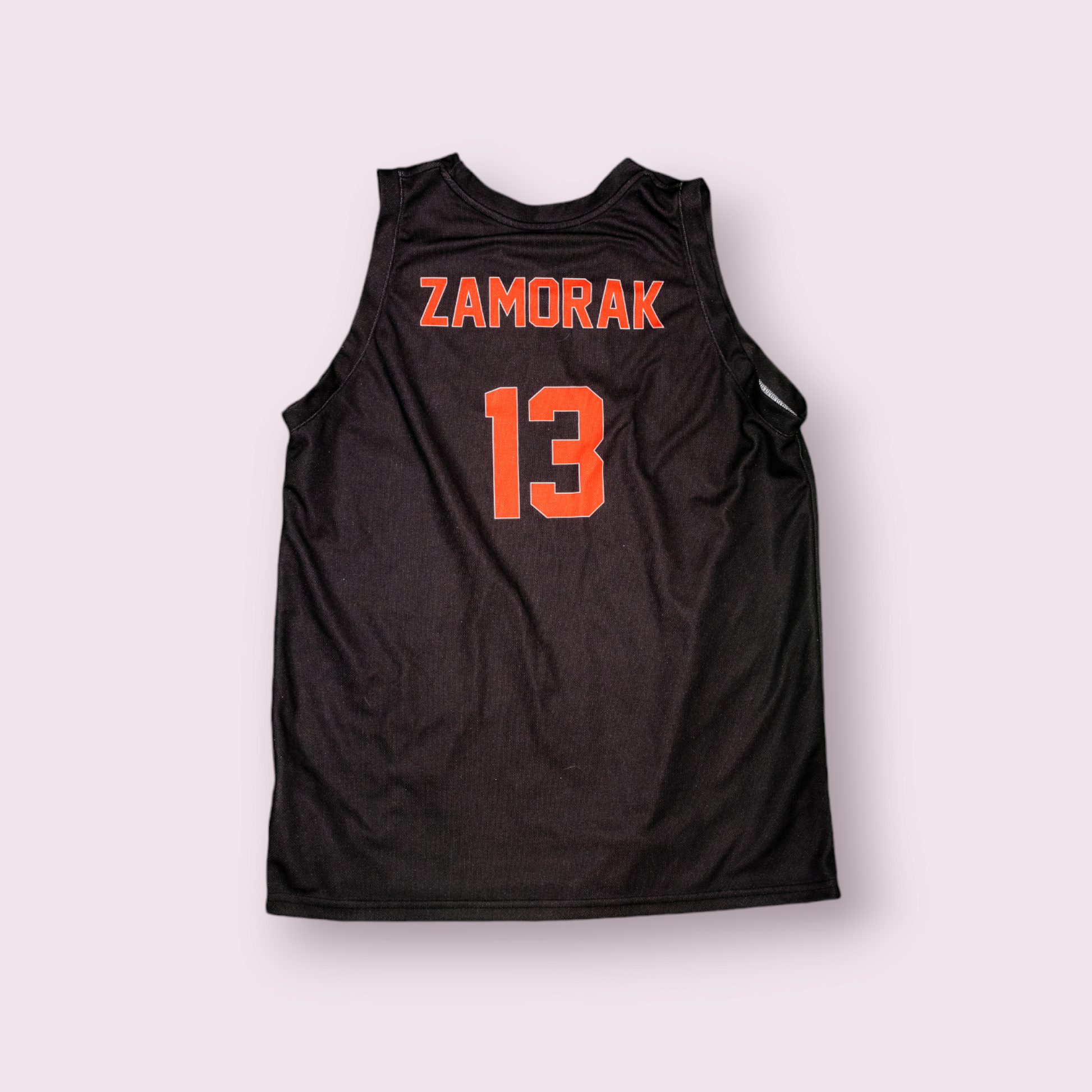 Runescape Zamorak-themed custom basketball jersey, back view